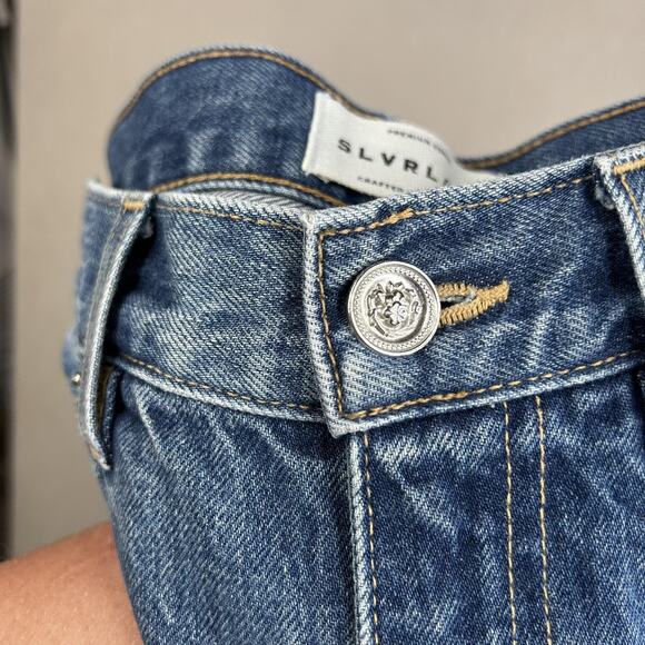 SLVRLAKE Jeans Womens 28 Blue Stella Straight Leg Claremont Wash Made USA Denim - Picture 10 of 13